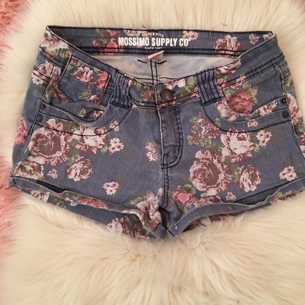 Floral Denim Shorts